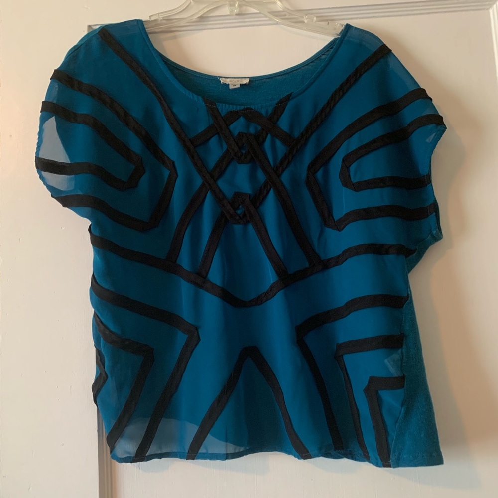 Teal and Black Top from Urban Outfitters